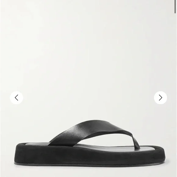 The Row Ginza Leather Platform Sandals - Picture 2 of 4